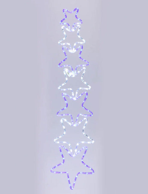 WHITE & BLUE Christmas Motif 7 Stars