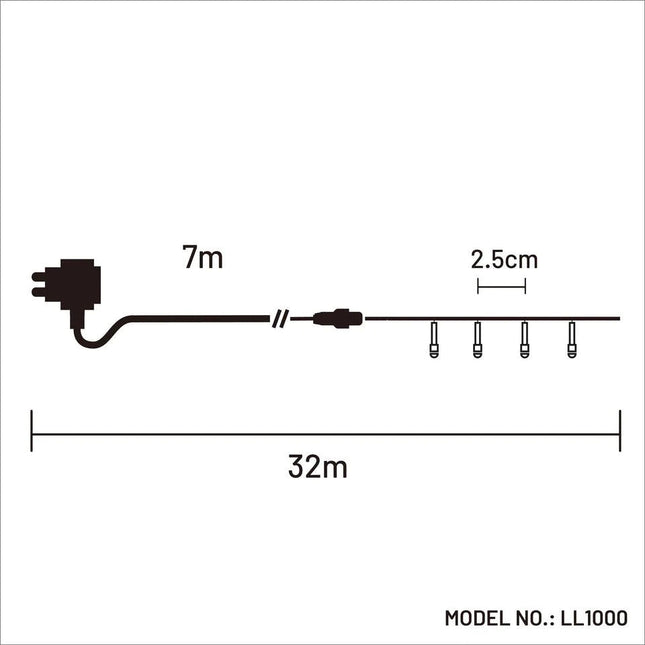 1000 BLUE Digital Fairy Lights 25m