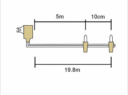 200 Warm White Led Pinecone Fairy Light 19.8m