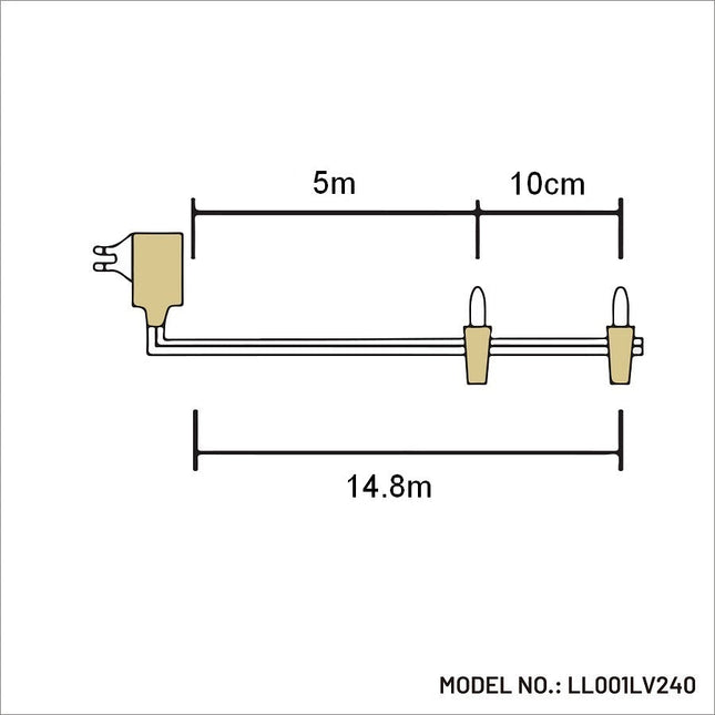 50 Warm White Pinecone Fairy Light 9.8m Connectable