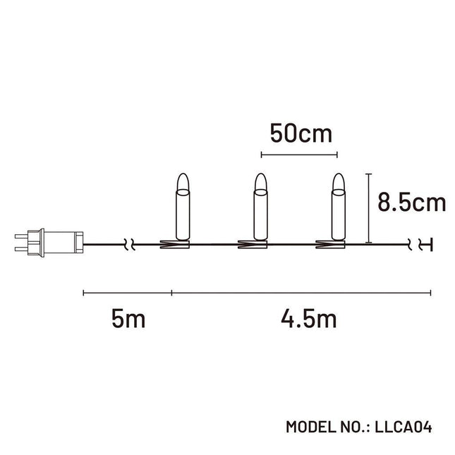 10 Led Candle Fairy Lights Warm White 4.5m