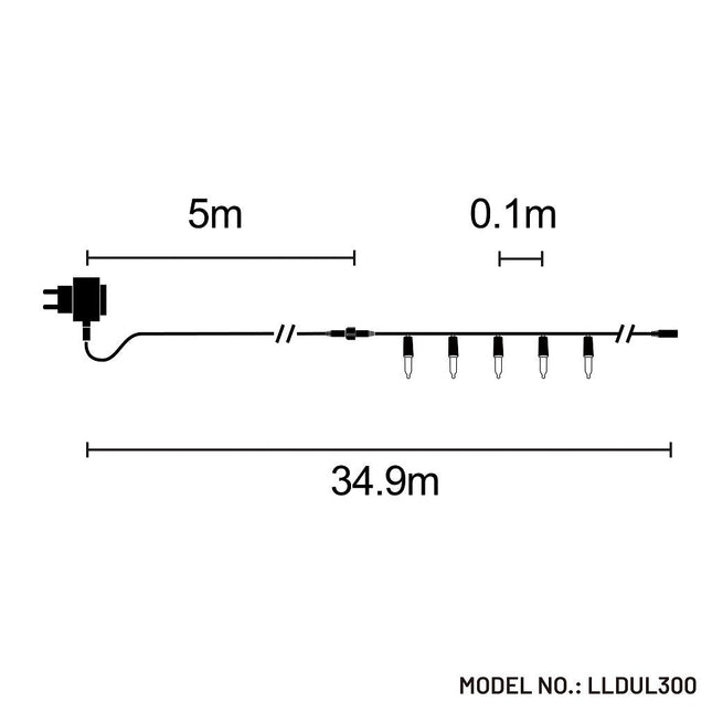 300 Mini Dual Colour LED Fairy Lights 29.9m