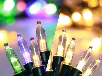 300 Mini Dual Colour LED Fairy Lights Warm White And Multicolour