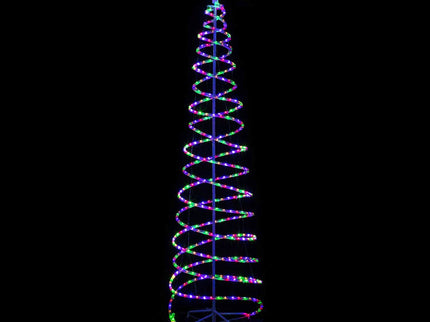210cm LED Christmas Double Spiral Cone Tree Multicolour