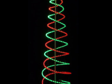 210cm LED Christmas Double Spiral Cone Tree Red & Green