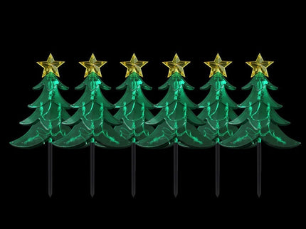 Christmas Tree Stakes LED Dual Power 2.25m Set of 6