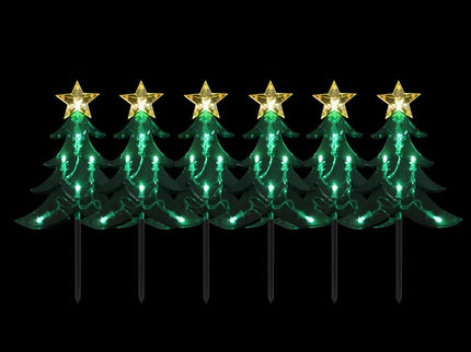 Christmas Tree Stakes LED Dual Power 2.25m Set of 6