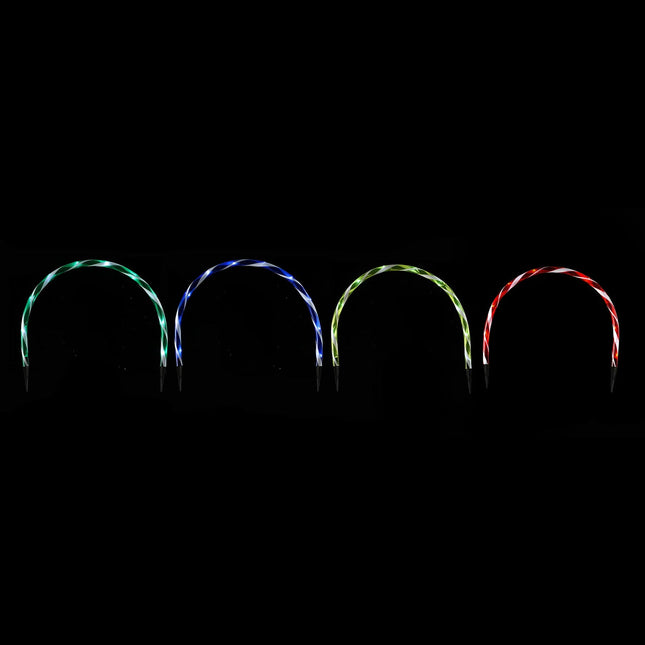 4 Arch Pathway Multicolour Candy Cane Lights