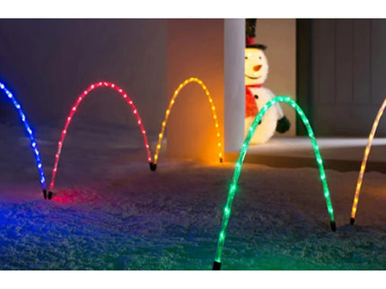 4 Arch Pathway Multicolour Candy Cane Lights