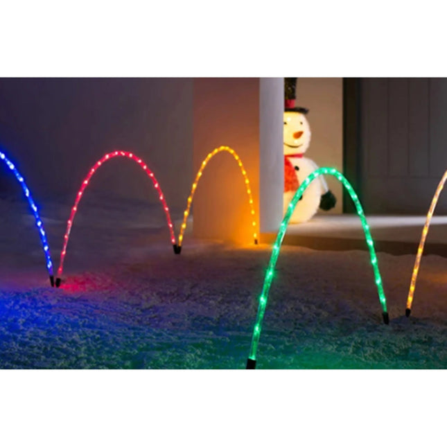 4 Arch Pathway Multicolour Candy Cane Lights