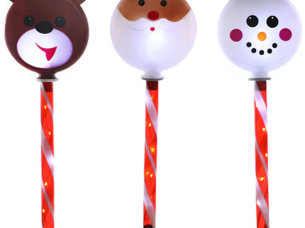 3 LED Santa Snowman Reindeer Pathway Stake Lights