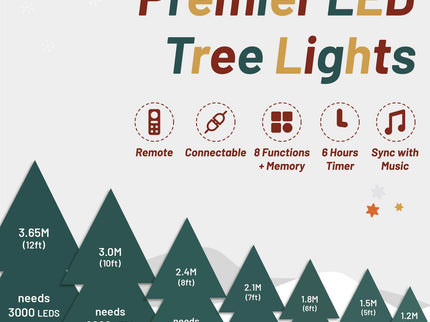 300 LED Connectable Premier Christmas Tree Lights Multicolour