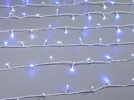 400 BLUE to WHITE Flicker Led Fairy Lights White Cable