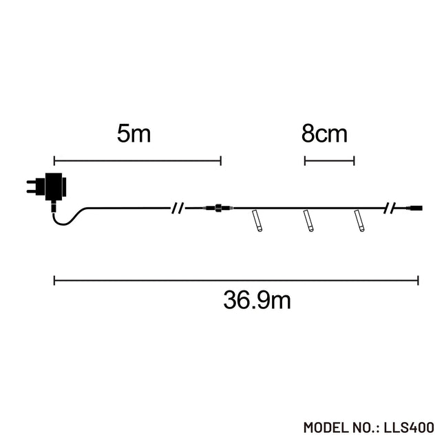 400 WARM WHITE Flickering Led Connectable Fairy Lights