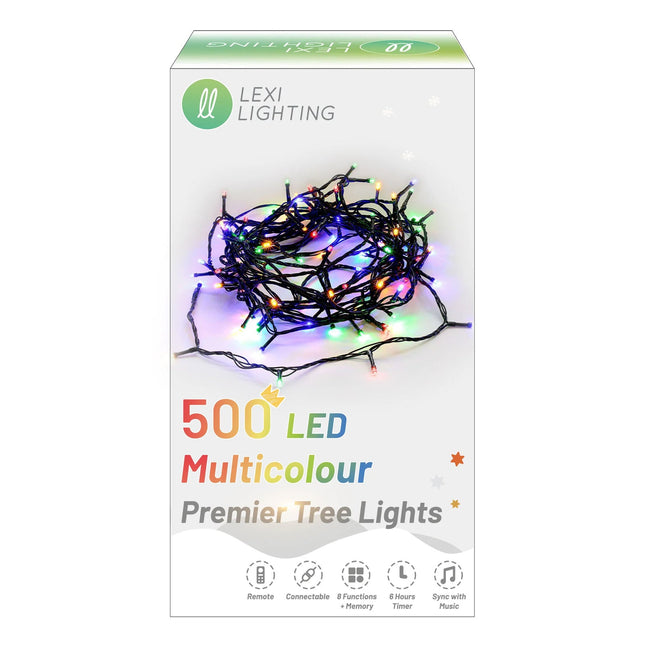 500 LED Connectable Premier Christmas Tree Lights Multicolour