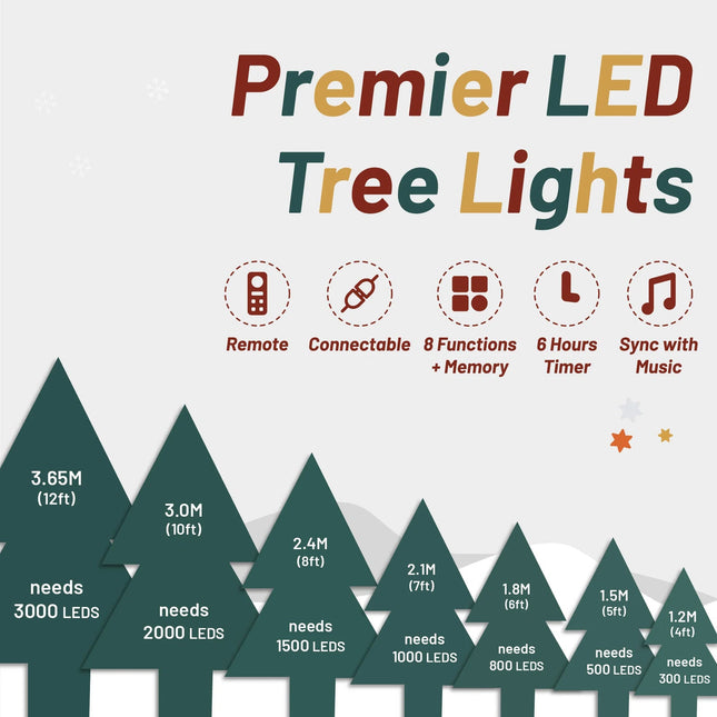 500 LED Warm White Connectable Premier Christmas Tree Lights