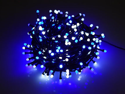 320 BLUE/WHITE Led 8mm Frosted Christmas Fairy Lights Connectable