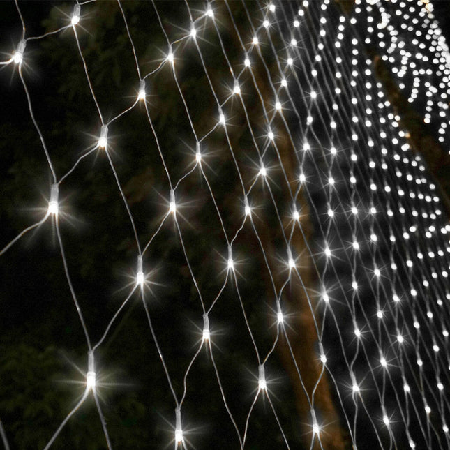 EMITTO 300LED Christmas Net Lights Mesh Cool White Indoor Outdoor Decor.