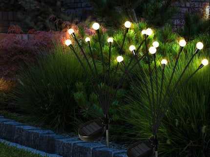 Firfly Solar Lawn Lights 8LED 4PC Outdoor Black for Garden Pathway.