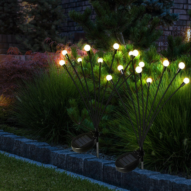 Firfly Solar Lawn Lights 8LED 4PC Outdoor Black for Garden Pathway.