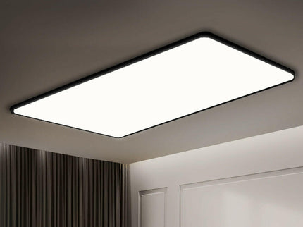 EMITTO 3-Colour Ultra-Thin 5CM LED Ceiling 90W Black for Modern Interior Lighting.