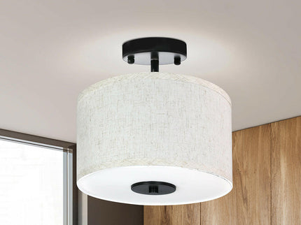 Emitto Ceiling Pendant Light 28cm Led Modern Drum Shade Ceiling Light.