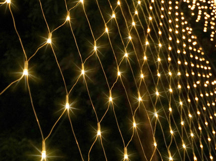 EMITTO 300LED Christmas Net Lights Mesh Warm White for Indoor Outdoor Decor.