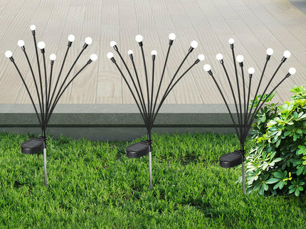 Firfly Solar Lawn Lights 8LED 4PC Outdoor Black for Garden Pathway.