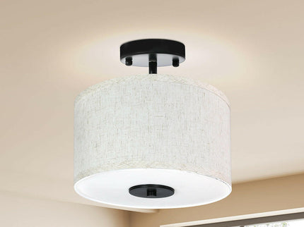 Emitto Ceiling Pendant Light 28cm Led Modern Drum Shade Ceiling Light.