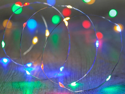 40 Micro MULTICOLOUR String Lights Battery