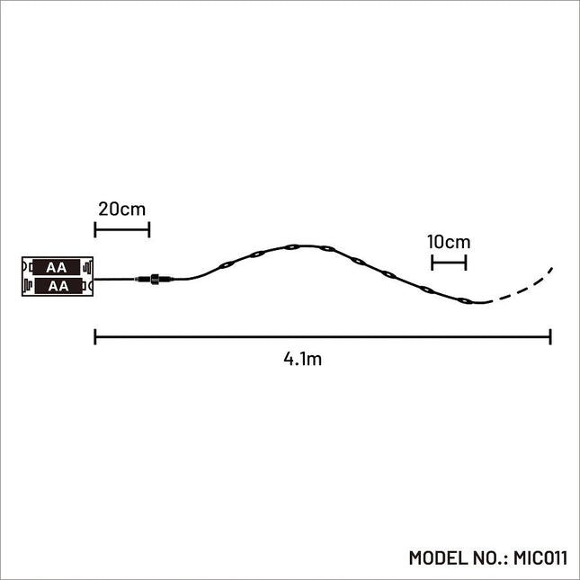 40 Micro MULTICOLOUR String Lights Battery