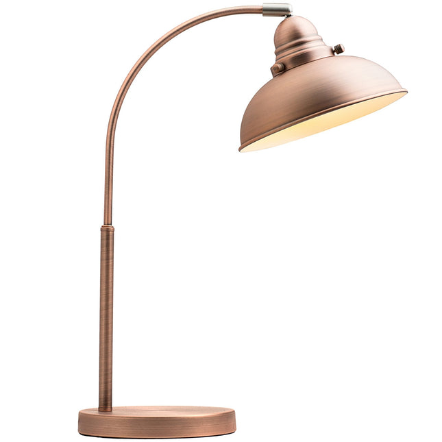 Manor Metal Table Lamp Weathered Brass Antique Copper or Chrome.