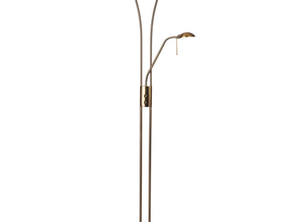 Reed LED Mother & Child Floor Lamp Black Antique Brass Satin Chrome.