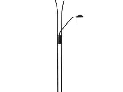Reed LED Mother & Child Floor Lamp Black Antique Brass Satin Chrome.