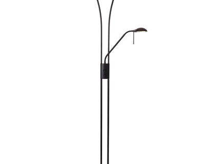 Reed LED Mother & Child Floor Lamp Black Antique Brass Satin Chrome.