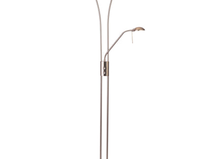 Reed LED Mother & Child Floor Lamp Black Antique Brass Satin Chrome.