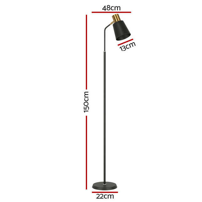 Artiss Floor Lamp LED Light Stand Modern Home Living Room Office Reading Black.