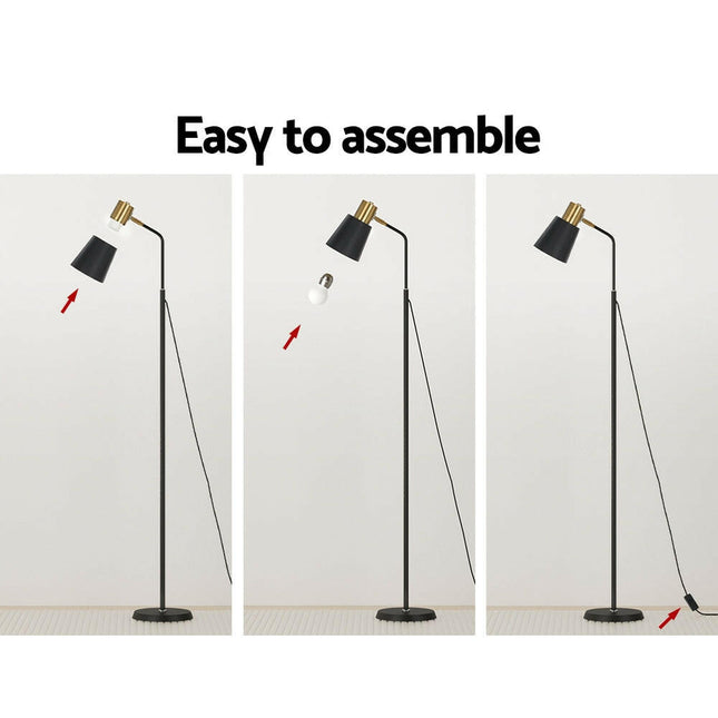 Artiss Floor Lamp LED Light Stand Modern Home Living Room Office Reading Black.