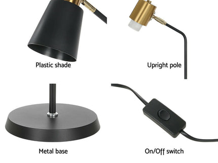 Artiss Floor Lamp LED Light Stand Modern Home Living Room Office Reading Black.