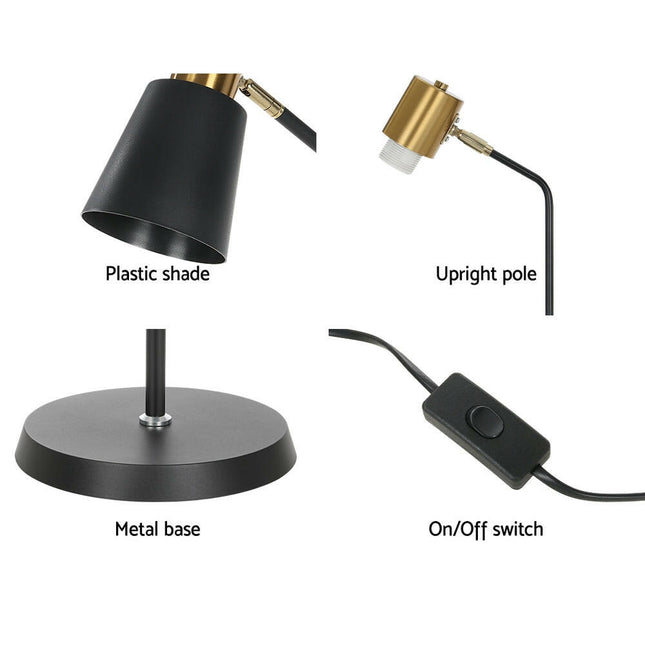 Artiss Floor Lamp LED Light Stand Modern Home Living Room Office Reading Black.