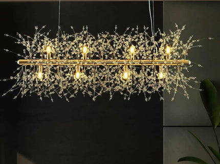 Modern Crystal Chandelier Firework 12 Lights with Adjustable Colors.