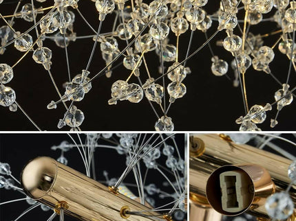Modern Crystal Chandelier Firework 12 Lights with Adjustable Colors.