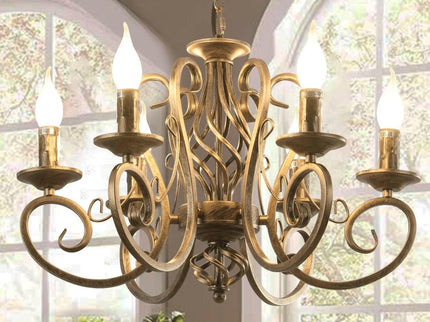 French Country Chandelier 6 Lights Rustic Farmhouse Lighting Fixture.