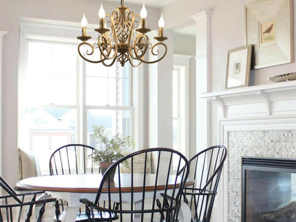 French Country Chandelier 6 Lights Rustic Farmhouse Lighting Fixture.