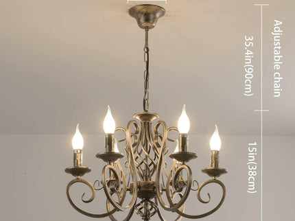 French Country Chandelier 6 Lights Rustic Farmhouse Lighting Fixture.