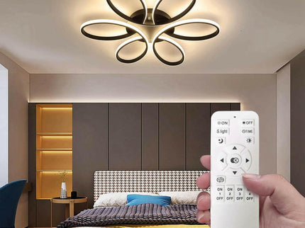 Modern LED Chandelier Flush Mount Lamp Remote Control 60cm for Home Lighting.