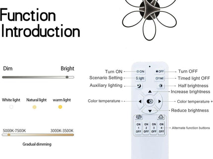 Modern LED Chandelier Flush Mount Lamp Remote Control 60cm for Home Lighting.