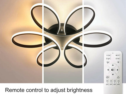 Modern LED Chandelier Flush Mount Lamp Remote Control 60cm for Home Lighting.