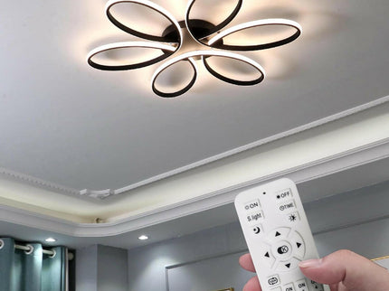 Modern LED Chandelier Flush Mount Lamp Remote Control 60cm for Home Lighting.