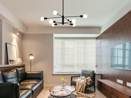Modern Sputnik Chandelier 8 Light Black Stylish Ceiling Light Fixture.